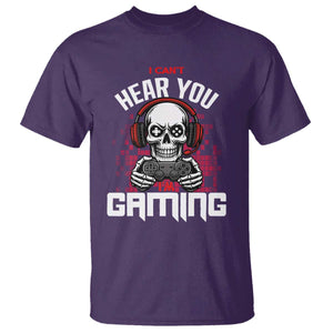Funny Skeleton Gaming T Shirt Can Not Hear You I Am Gaming Video Game TS14 Purple Print Your Wear