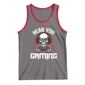Funny Skeleton Gaming Tank Top Can Not Hear You I Am Gaming Video Game TS14 Deep Heather Red Print Your Wear