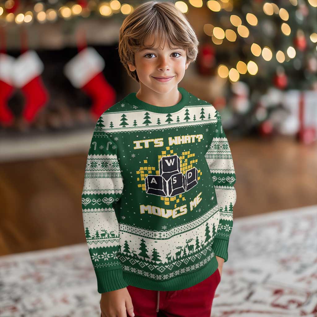 Funny PC Gamer Gaming Ugly Christmas Sweater It Is What Moves Me TS14 Forest Green Beige Print Your Wear