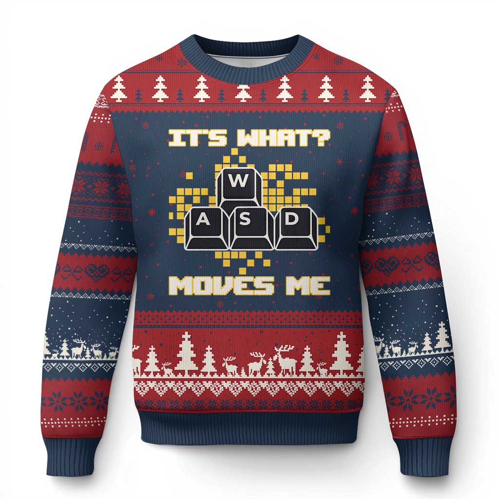 Funny PC Gamer Gaming Ugly Christmas Sweater It Is What Moves Me TS14 Navy Red Print Your Wear