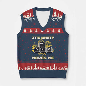 Funny PC Gamer Gaming V-Neck Knit Sweater Vest It Is What Moves Me TS14 Navy Red Print Your Wear