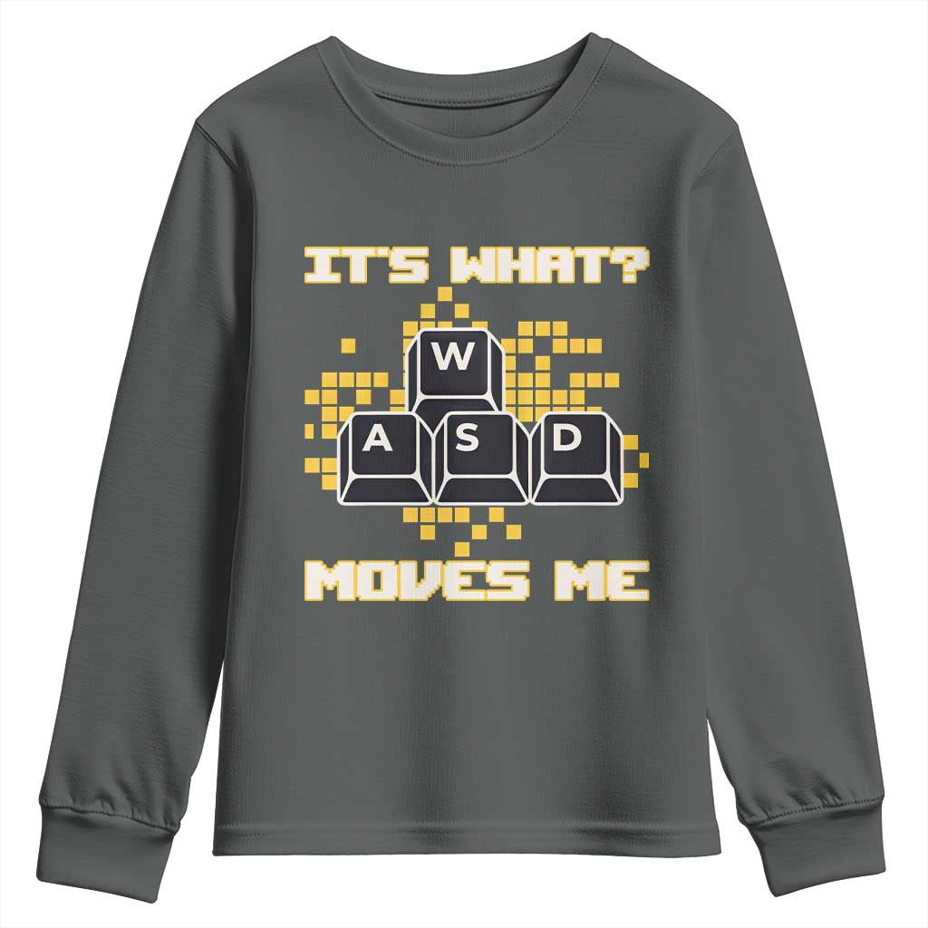 Funny PC Gamer Gaming Youth Sweatshirt It Is What Moves Me TS14 Dark Heather Print Your Wear