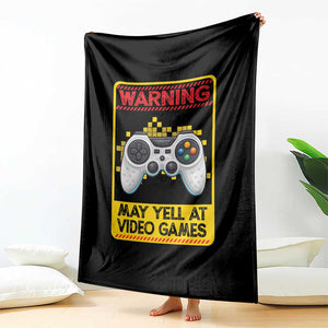 Funny Video Gamer Throw Blanket Warning May Yell At Video Games TS14 Print Your Wear