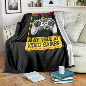 Funny Video Gamer Throw Blanket Warning May Yell At Video Games TS14 Print Your Wear