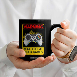 Funny Video Gamer Coffee Mug Warning May Yell At Video Games TS14 Print Your Wear