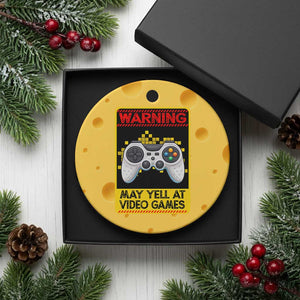 Funny Video Gamer Ceramic Ornament Warning May Yell At Video Games TS14 1pc Yellow Cheese Print Your Wear