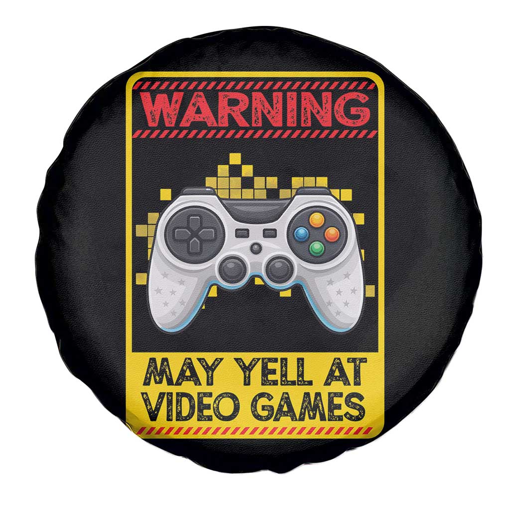 Funny Video Gamer Spare Tire Cover Warning May Yell At Video Games TS14 Print Your Wear