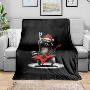 Funny Raccoon Rock Music Christmas Throw Blanket TS14 Print Your Wear