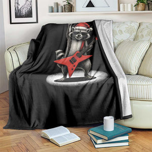 Funny Raccoon Rock Music Christmas Throw Blanket TS14 Print Your Wear