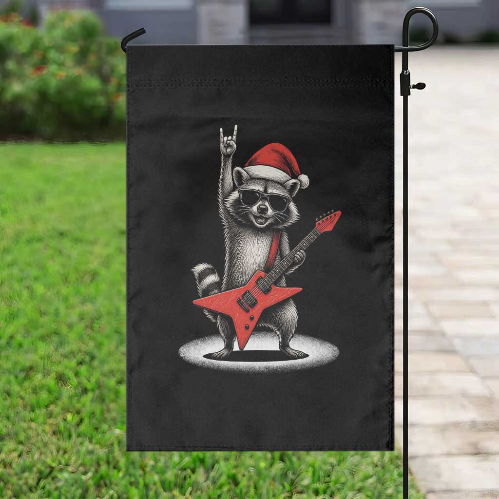 Funny Raccoon Rock Music Christmas Garden Flag TS14 Print Your Wear