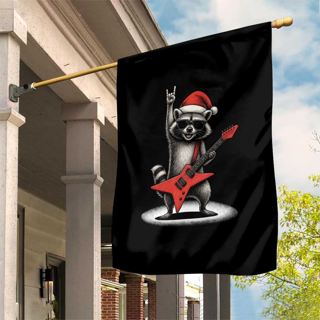 Funny Raccoon Rock Music Christmas Garden Flag TS14 Print Your Wear