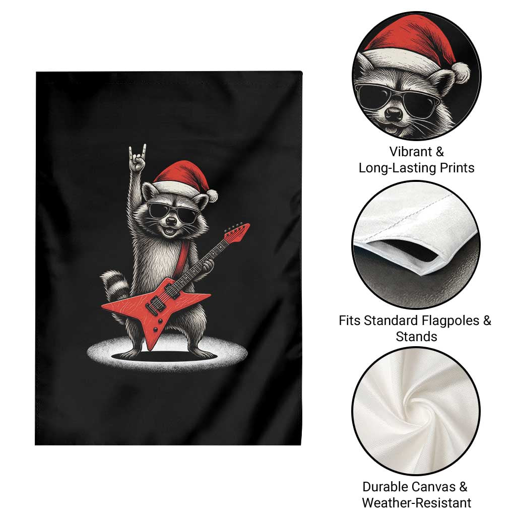 Funny Raccoon Rock Music Christmas Garden Flag TS14 Print Your Wear