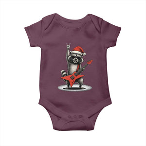 Funny Raccoon Rock Music Christmas Baby Onesie TS14 Maroon Print Your Wear