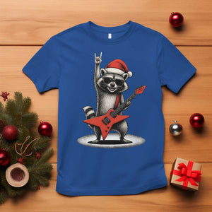 Funny Raccoon Rock Music Christmas T Shirt TS14 Royal Blue Print Your Wear