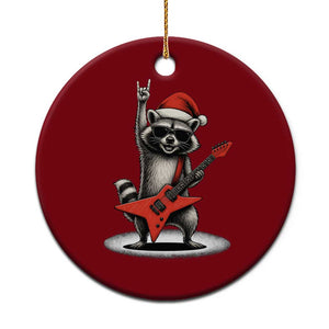Funny Raccoon Rock Music Christmas Ceramic Ornament TS14 1pc Red Print Your Wear