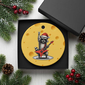 Funny Raccoon Rock Music Christmas Ceramic Ornament TS14 1pc Yellow Cheese Print Your Wear