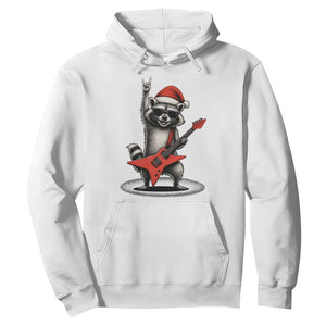 Funny Raccoon Rock Music Christmas Hoodie TS14 White Print Your Wear