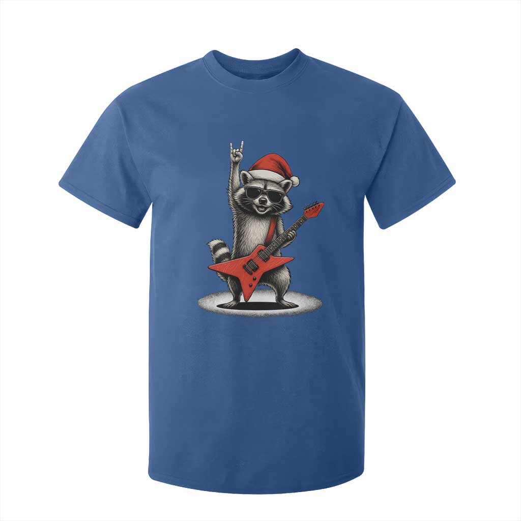 Funny Raccoon Rock Music Christmas T Shirt For Kid TS14 Royal Blue Print Your Wear