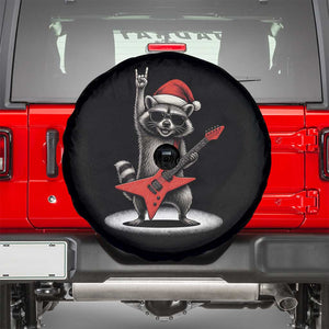 Funny Raccoon Rock Music Christmas Spare Tire Cover TS14 Black Print Your Wear