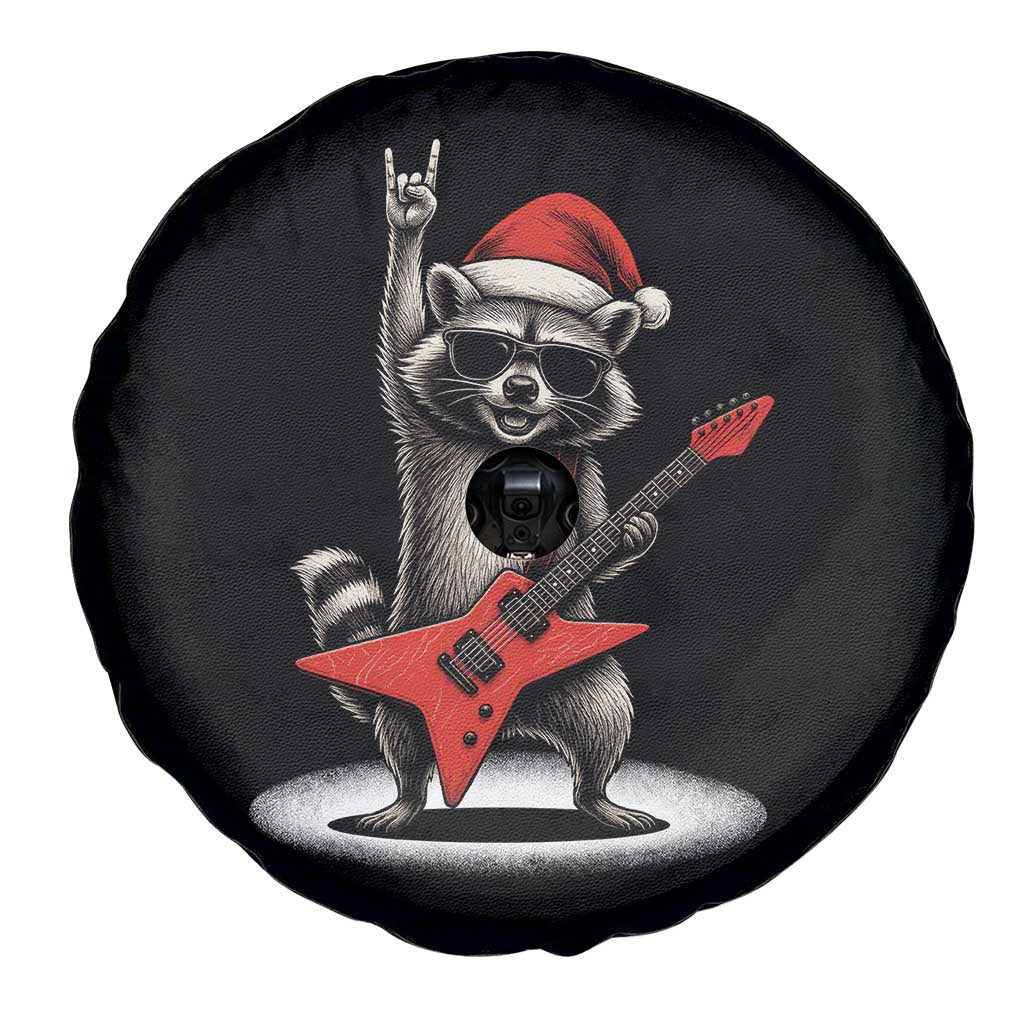 Funny Raccoon Rock Music Christmas Spare Tire Cover TS14 Print Your Wear
