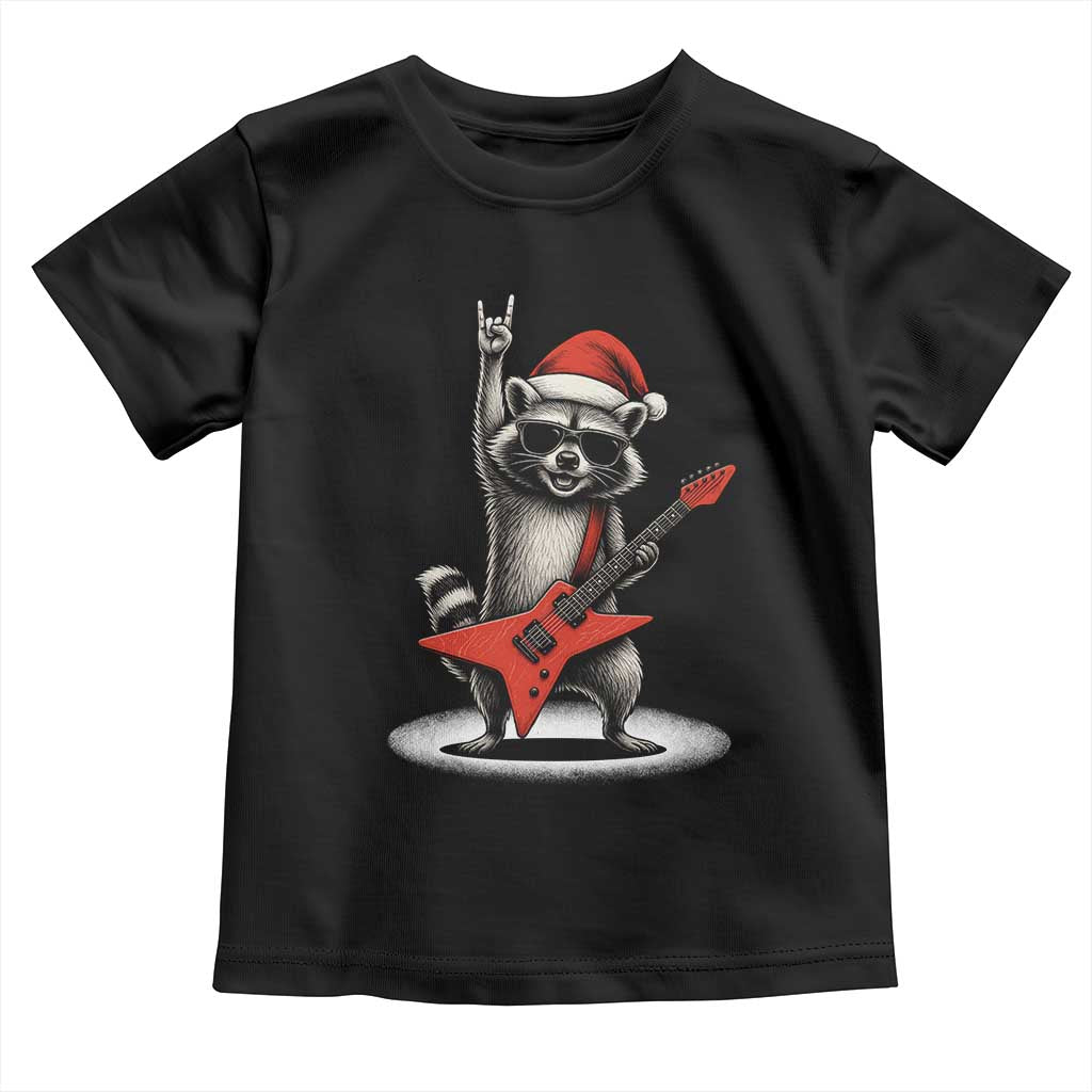 Funny Raccoon Rock Music Christmas Toddler T Shirt TS14 Black Print Your Wear