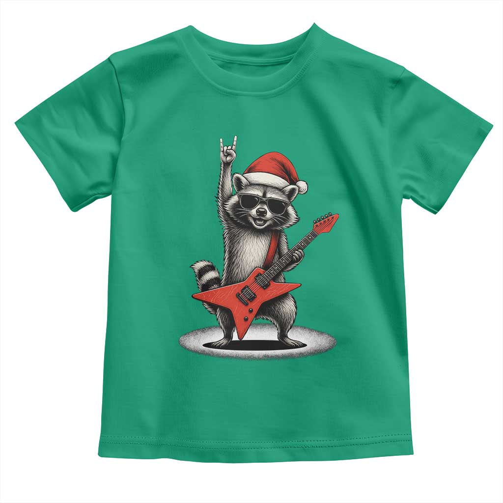 Funny Raccoon Rock Music Christmas Toddler T Shirt TS14 Irish Green Print Your Wear
