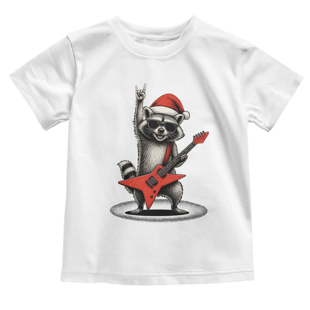 Funny Raccoon Rock Music Christmas Toddler T Shirt TS14 White Print Your Wear
