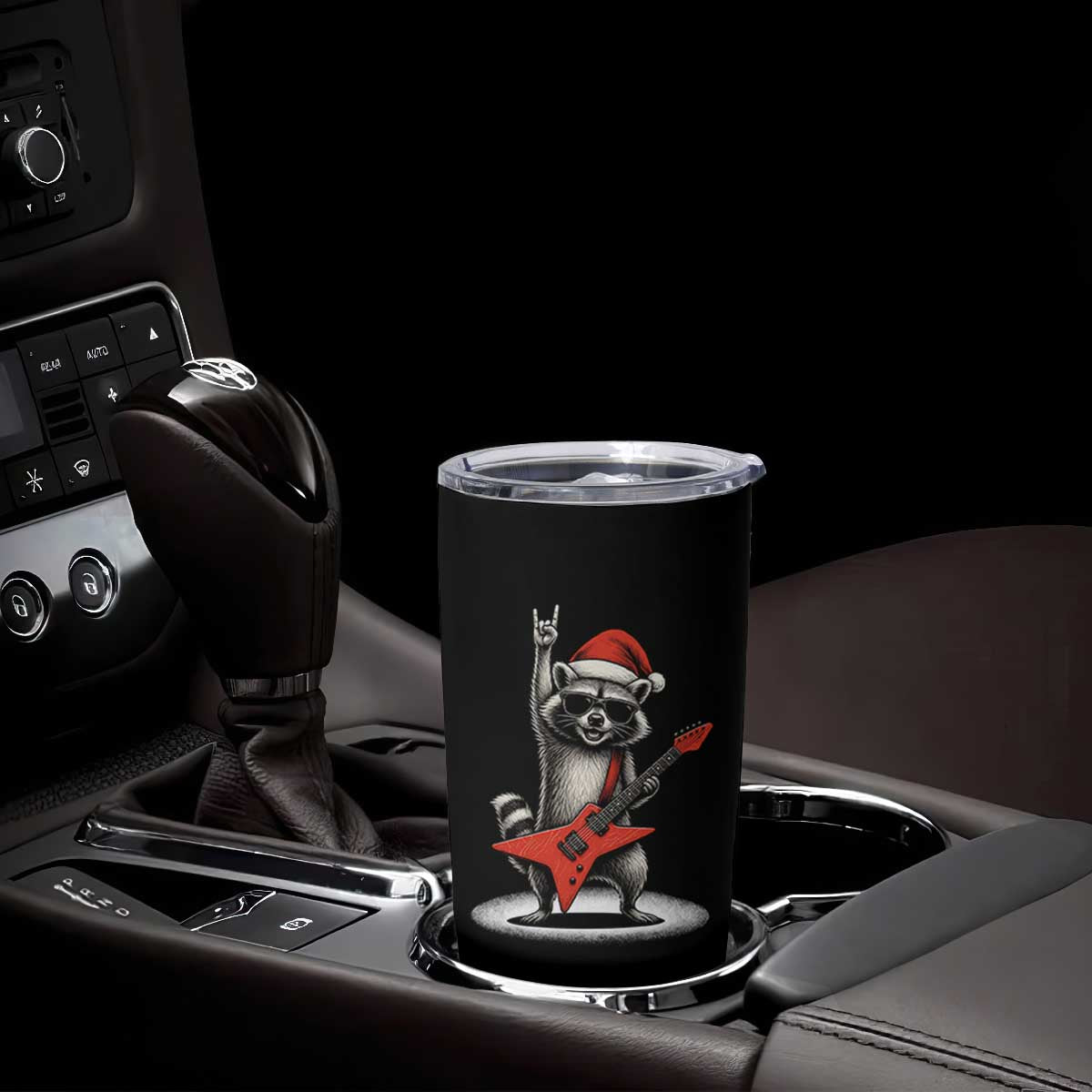 Funny Raccoon Rock Music Christmas Tumbler Cup TS14 Print Your Wear