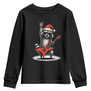 Funny Raccoon Rock Music Christmas Youth Sweatshirt TS14 Black Print Your Wear