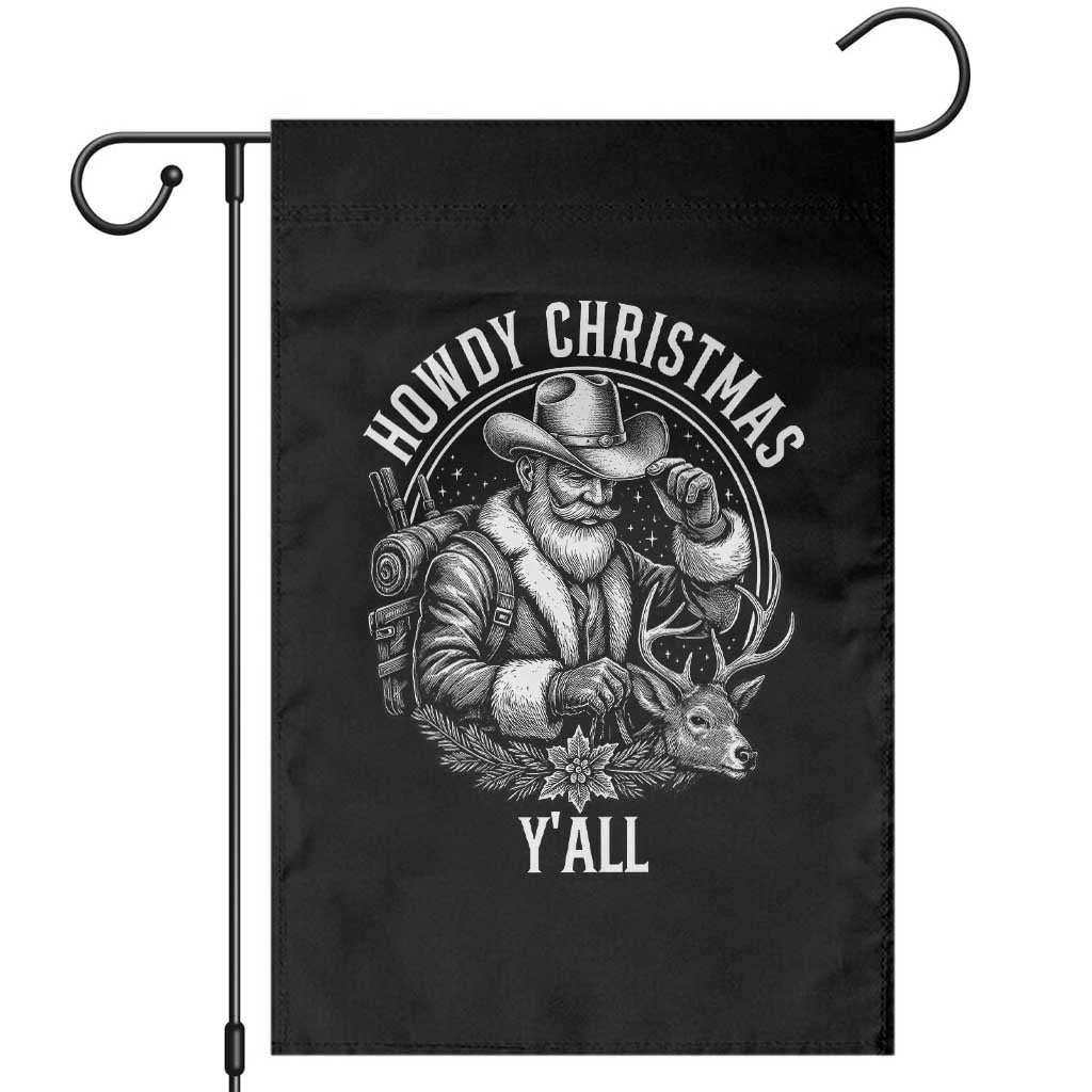 Cowboy Santa Claus Garden Flag Howdy Christmas Y'all Western Country TS14 Black Print Your Wear
