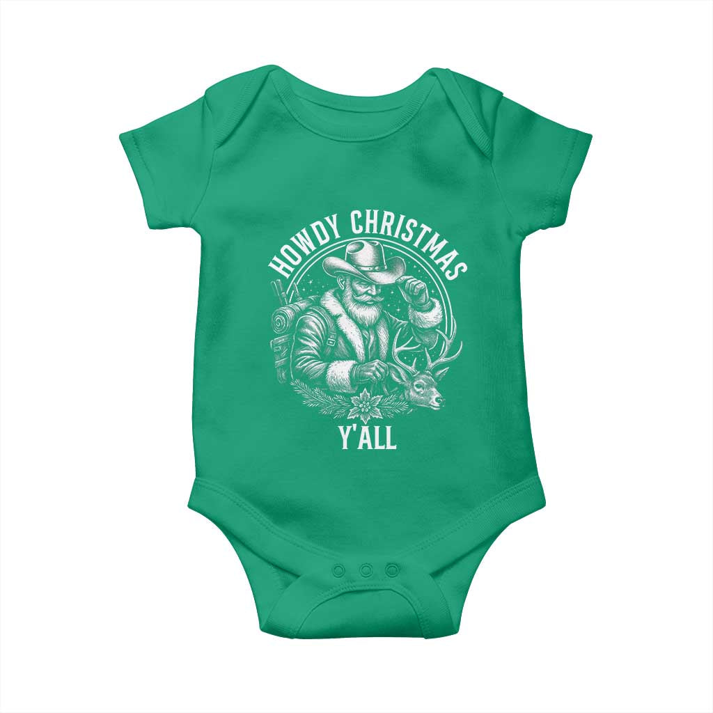Cowboy Santa Claus Baby Onesie Howdy Christmas Y'all Western Country TS14 Irish Green Print Your Wear