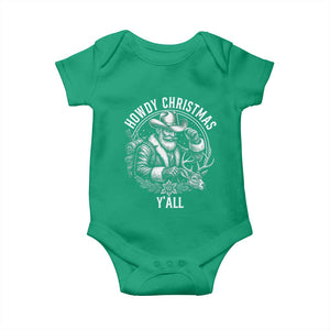 Cowboy Santa Claus Baby Onesie Howdy Christmas Y'all Western Country TS14 Irish Green Print Your Wear