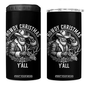 Cowboy Santa Claus 4 in 1 Can Cooler Tumbler Howdy Christmas Y'all Western Country TS14 One Size: 16 oz Black Print Your Wear