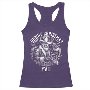 Cowboy Santa Claus Racerback Tank Top Howdy Christmas Y'all Western Country TS14 Purple Print Your Wear