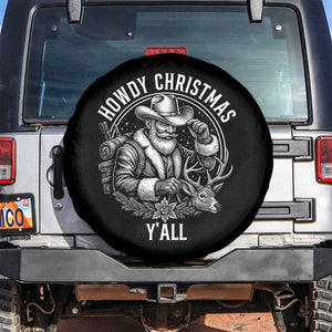 Cowboy Santa Claus Spare Tire Cover Howdy Christmas Y'all Western Country TS14 No hole Black Print Your Wear