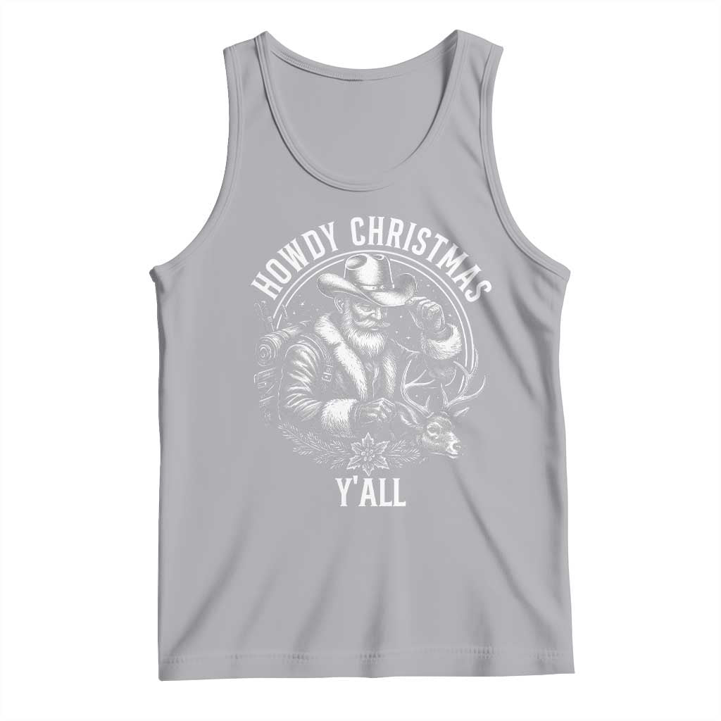 Cowboy Santa Claus Tank Top Howdy Christmas Y'all Western Country TS14 Athletic Heather Print Your Wear