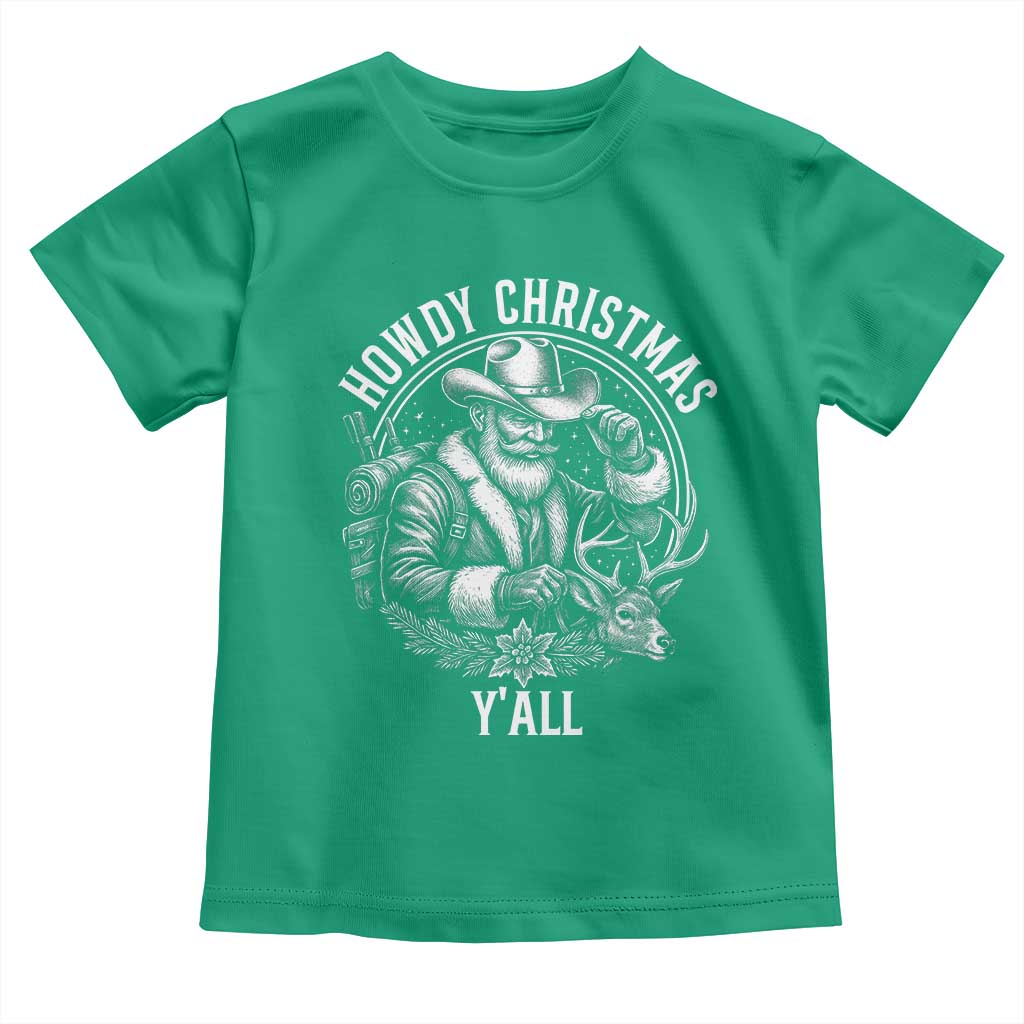 Cowboy Santa Claus Toddler T Shirt Howdy Christmas Y'all Western Country TS14 Irish Green Print Your Wear