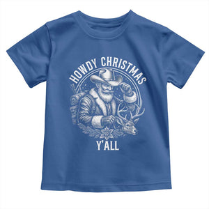 Cowboy Santa Claus Toddler T Shirt Howdy Christmas Y'all Western Country TS14 Royal Blue Print Your Wear