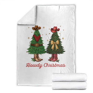 Howdy Christmas Throw Blanket Cowboy Western Country Xmas TS14 White Print Your Wear