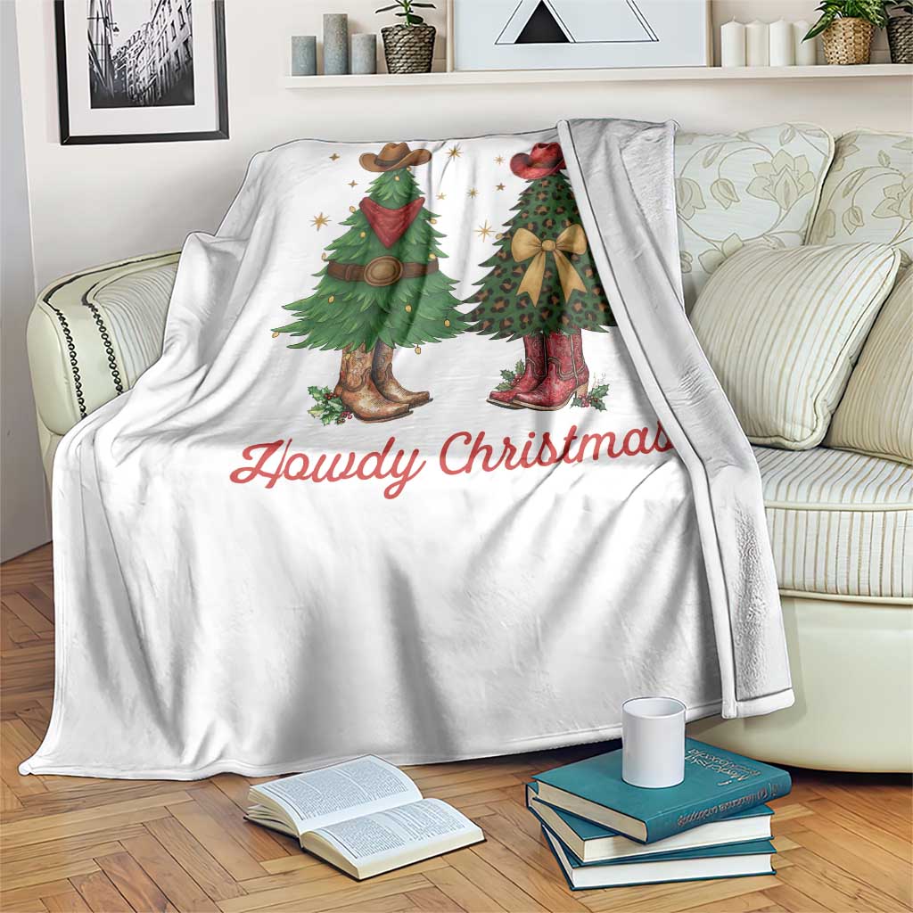 Howdy Christmas Throw Blanket Cowboy Western Country Xmas TS14 Print Your Wear