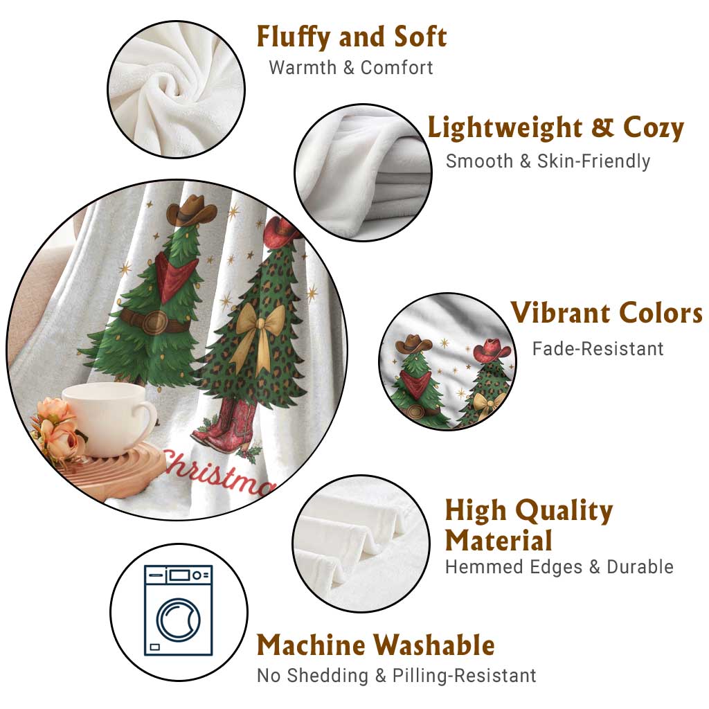 Howdy Christmas Throw Blanket Cowboy Western Country Xmas TS14 Print Your Wear