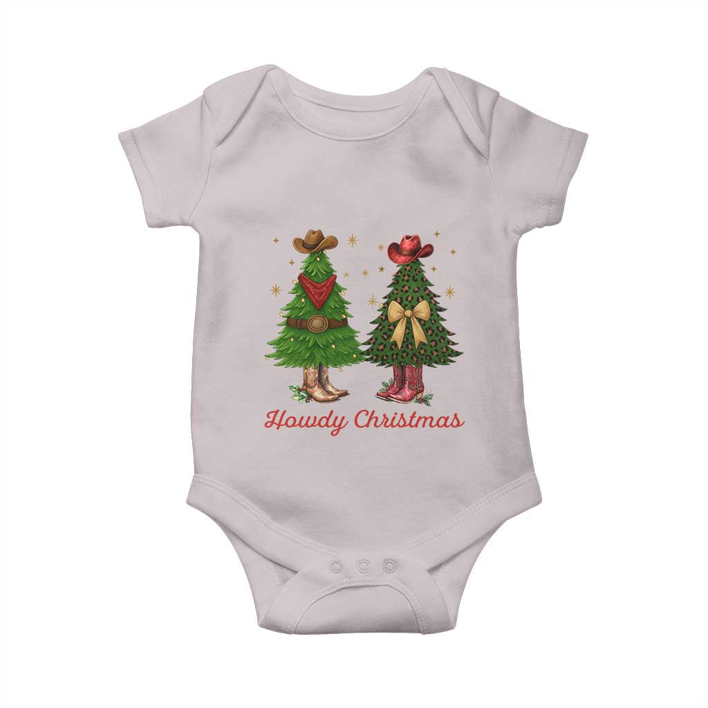 Howdy Christmas Baby Onesie Cowboy Western Country Xmas TS14 Ice Gray Print Your Wear