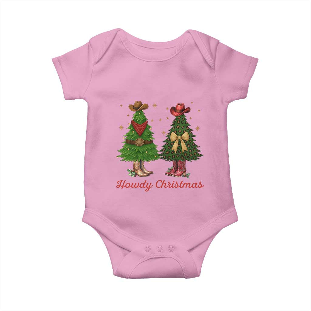 Howdy Christmas Baby Onesie Cowboy Western Country Xmas TS14 Light Pink Print Your Wear