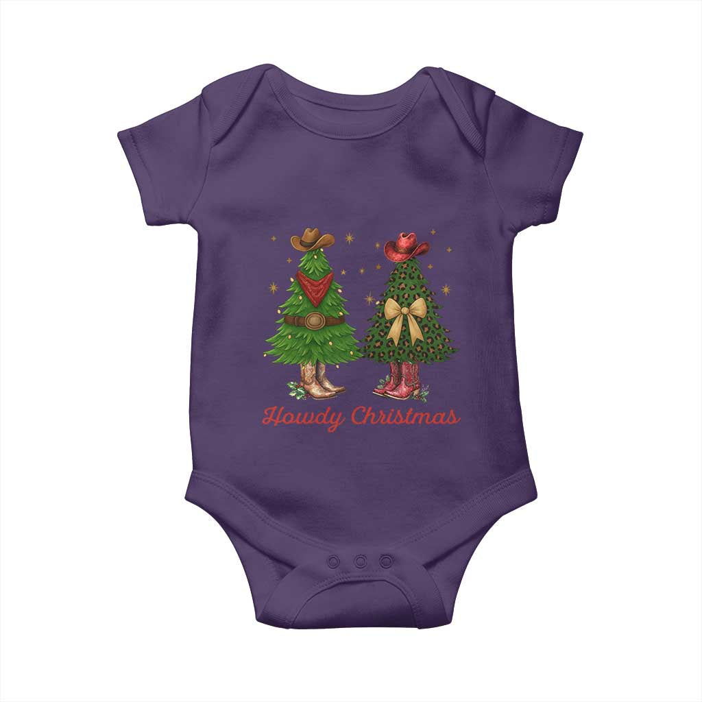 Howdy Christmas Baby Onesie Cowboy Western Country Xmas TS14 Purple Print Your Wear