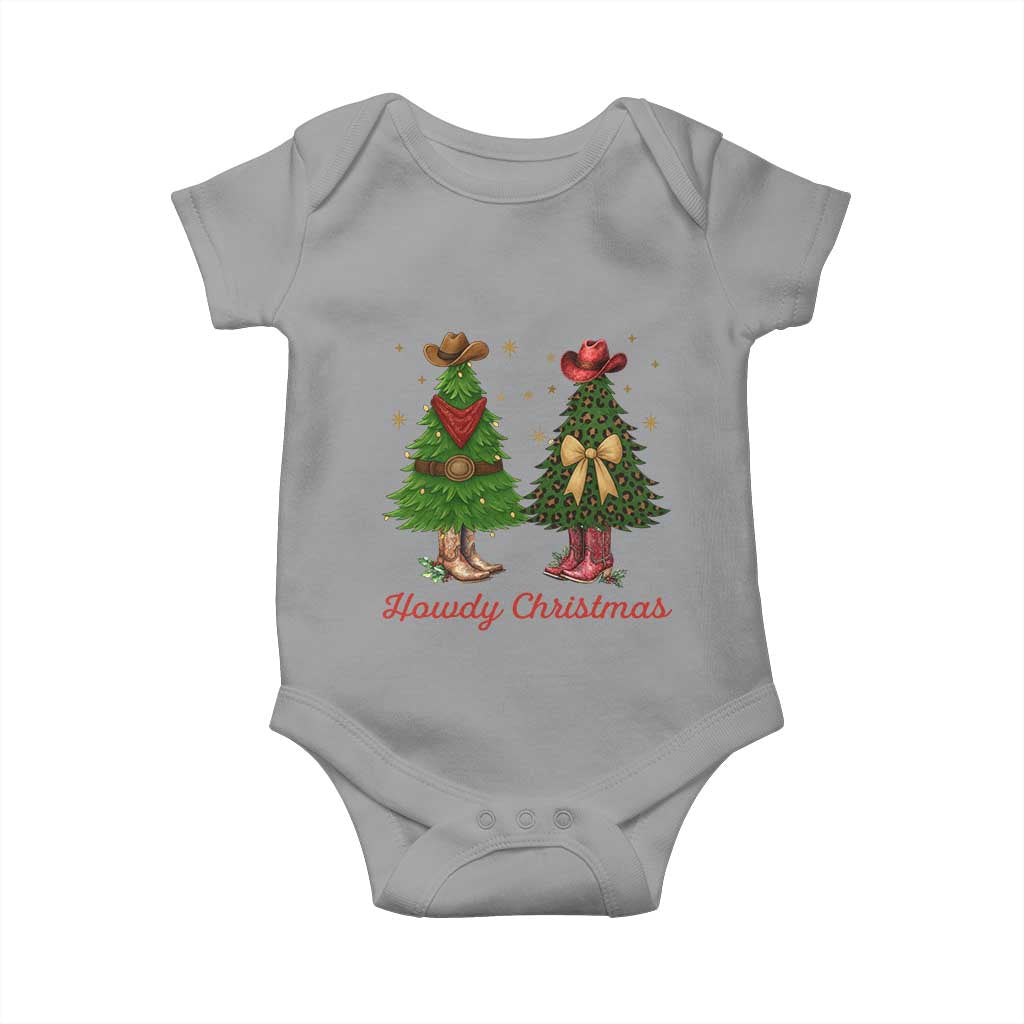 Howdy Christmas Baby Onesie Cowboy Western Country Xmas TS14 Sport Gray Print Your Wear