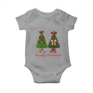 Howdy Christmas Baby Onesie Cowboy Western Country Xmas TS14 Sport Gray Print Your Wear