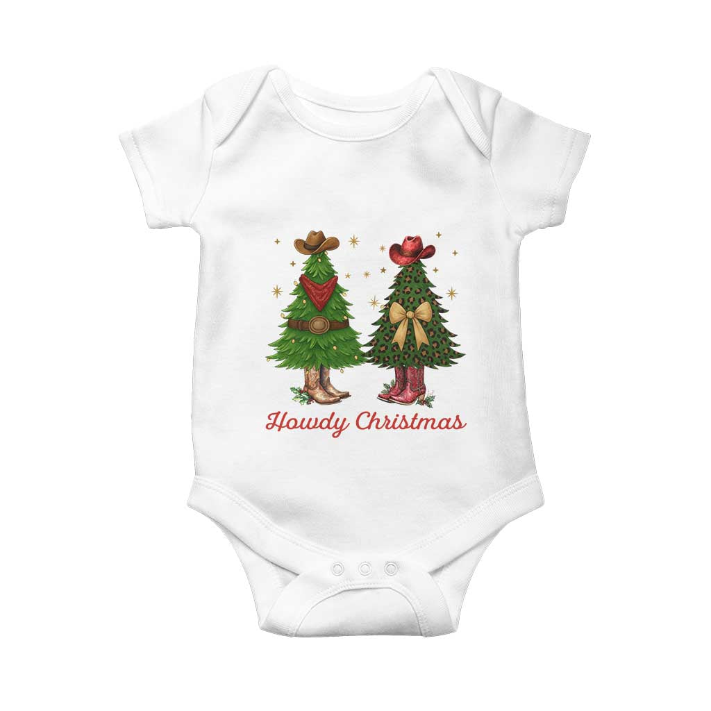 Howdy Christmas Baby Onesie Cowboy Western Country Xmas TS14 White Print Your Wear