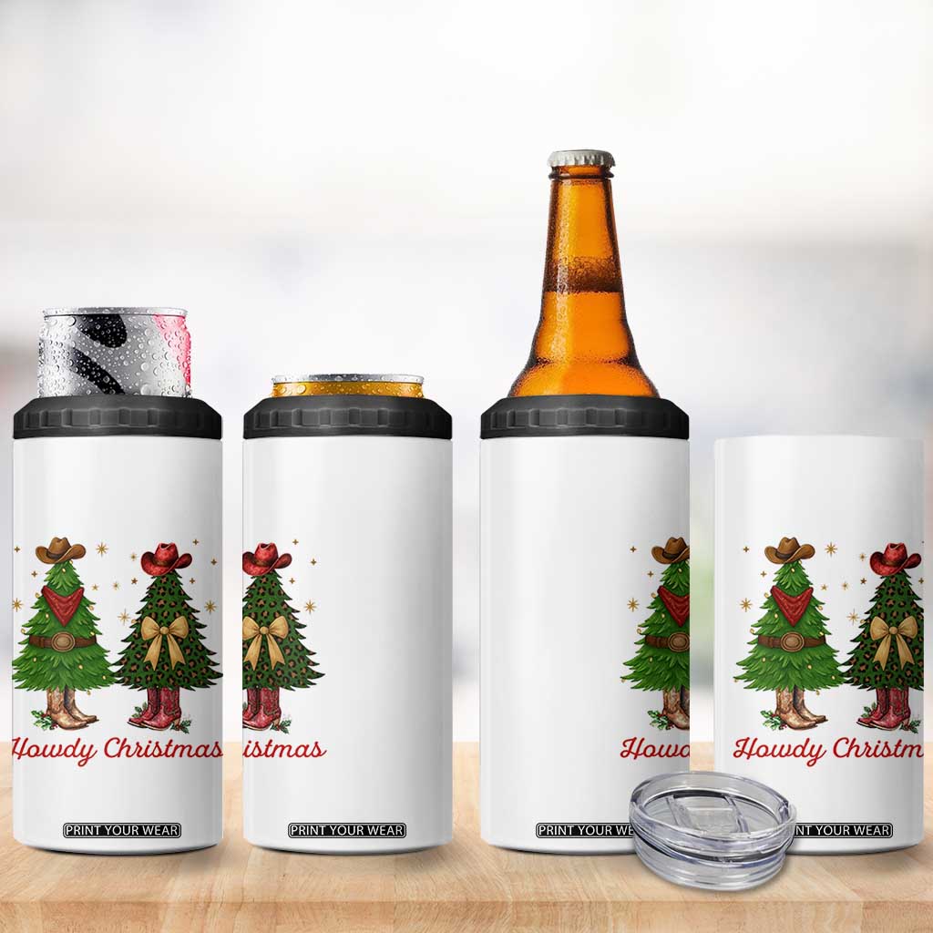Howdy Christmas 4 in 1 Can Cooler Tumbler Cowboy Western Country Xmas TS14 Print Your Wear