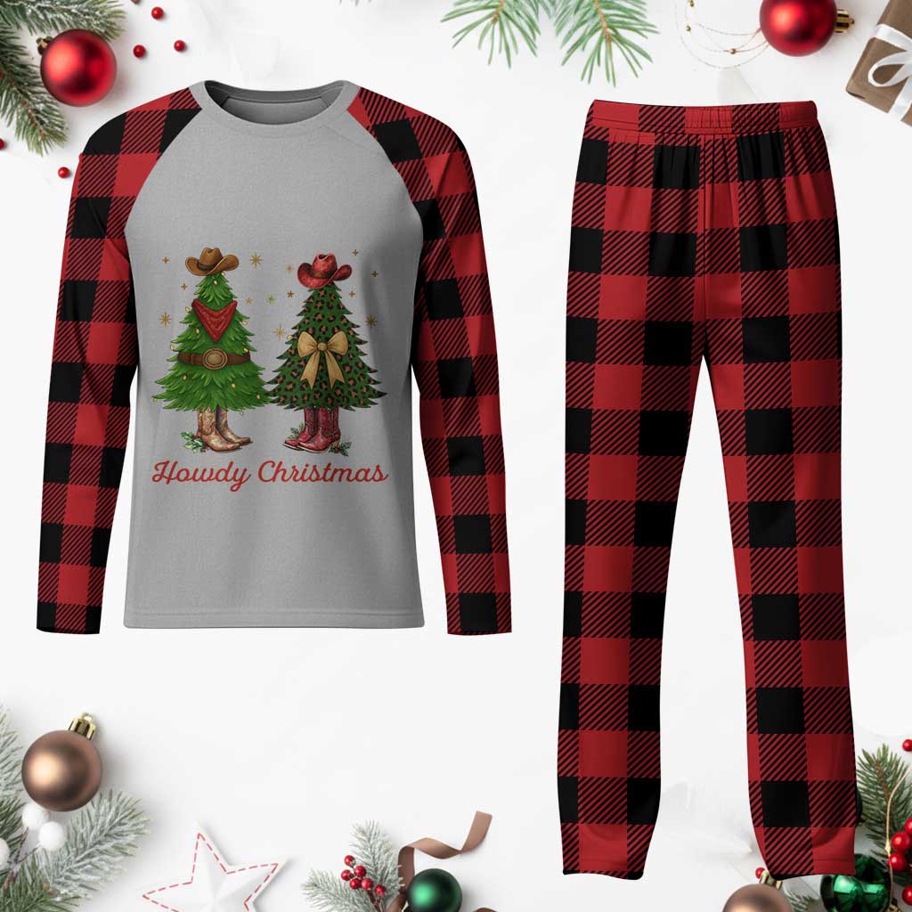 Howdy Christmas Plaid Pajama Set Cowboy Western Country Xmas TS14 Buffalo Plaid Print Your Wear