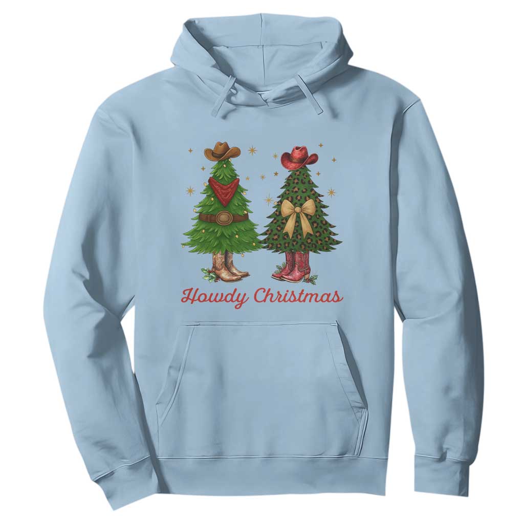 Howdy Christmas Hoodie Cowboy Western Country Xmas TS14 Light Blue Print Your Wear